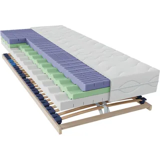 Sleeptex Matratzenset , Holz , 2-teilig , Birke , Schichtholz , H2 + H3 , Höhe ca. 18 cm , 90x200 cm , Härtegradauswahl, Bezug abnehmbar/waschbar,Federleisten mit Duokappen, Mittelgurt, individuelle Liegehärteeinstellung, nicht verstellbar , Schlafzimmer, Matratzensets