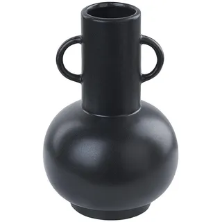Beliani Blumenvase Porzellan schwarz Perea , Schwarz , Keramik , Mode , 26 cm , Dekoration, Vasen, Keramikvasen