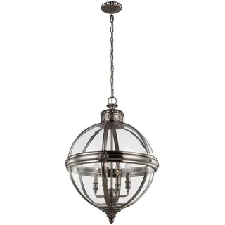 Elstead Lighting Kronleuchter , Nickelfarben , Metall, Glas , Kugel , 83.2 cm , Grüner Punkt, RoHS , Lampen & Leuchten, Leuchtenserien
