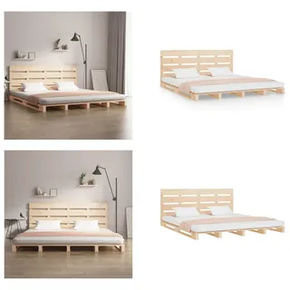 vidaXL Massivholzbett 200x200 cm Kiefer - Bettrahmen - Bettgestell - Bett - Holzbett - Braun