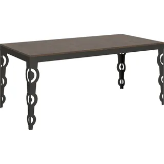 Ausziehbarer Tisch 90x180/440 cm Karamay Evolution Walnuss-Anthrazit-Gestell - Dunkelbraun