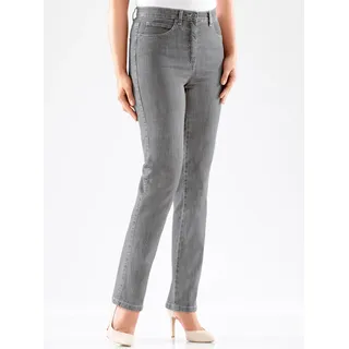 5-Pocket-Jeans CASUAL LOOKS, Damen, Gr. 21, Kurzgrößen, grau (grau, denim), 78% Baumwolle, 20% Polyester, 2% Elasthan, unifarben, lang, Jeans 5-Pocket-Jeans