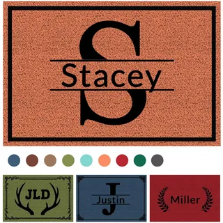 Yecaiyoger Personalisierte Fußmatte Maßgeschneiderte Fußmatte Monogramm Willkommensmatte für Außeneingang Haustür Einzugsgeschenk (Monogramm)