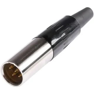 HICON HI-XMCM5 Miniatur-XLR-Steckverbinder Stecker, gerade Polzahl: 5 Silber 1St.