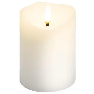 goobay LED-Echtwachskerze 7,5 x 10 cm weiß