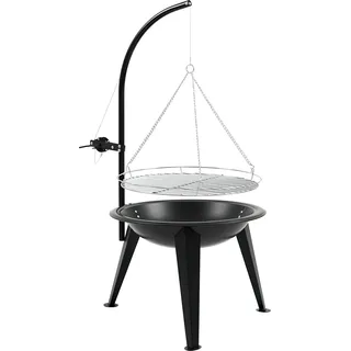 BBQ-Toro Schwenkgrill mit Grillrost Ø 55 cm | Holzkohlegrill, Feuerschale - Schwarz