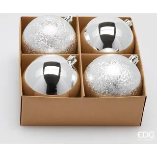 Packung 4 Weihnachtskugeln D.10 Silber