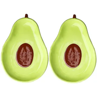 Cabilock Keramik-obstschalen 2er-pack Avocado-design Nussplatte Süßigkeitenschale Dekorative Schale