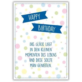 Bsb A4 Geburtstagskarte Frau & Mann - Karte Geburtstag mit Punkte-Motiv - liebevolle Karten zum Geburtstag Frau - kunstvolle Geburtstagskarte Mann - Geschenkkarte in 21 x 29,7 cm
