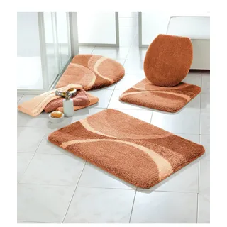 Badematte GRUND Gr. 3, orange (terrakotta), halbrund (50cm x 80cm ), 1 Stk., Badematten, Badematte