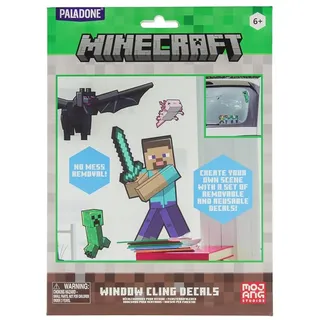 Minecraft Offiziell lizenzierte Fensteraufkleber, Gamer-Dekoration und Geschenke für Jungen und Mädchen, wiederverwendbares Overworld-Gaming-Zubehör, Klassenzimmer- oder Schlafzimmer-Akzente Paladone