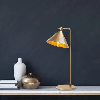 Opviq, Hochwertige Tischlampe aus Metall, Gold, 24 x 26 x 50 cm | IP20, E14 Fassung, max. 40 W | Elegantes, industrielles Design für moderne Wohnräume. - Gold