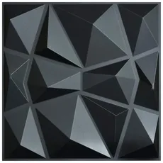 Art3d 12 Stück Wandpaneele, strukturiert, 3D, Schwarz, Wandplatte, dekorativ, Wohnzimmer, Ziegel-Effekt, 50 x 50 cm, 3 m2