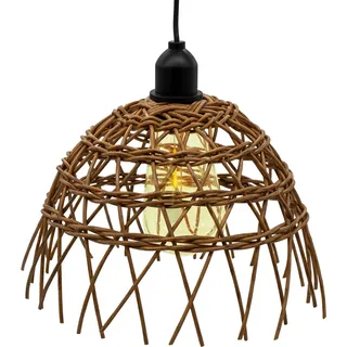 1.01 Hängelampe in Weide Optik - ca. Ø 23 cm - Lampe für Innen und Außen mit Timer und Batterie