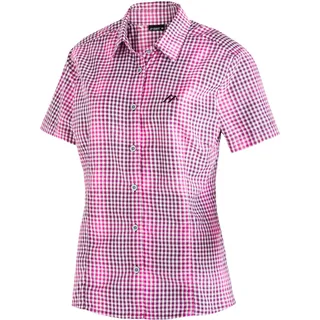 Maier Sports Funktionsbluse »Philina«, Karierte Kurzarm-Bluse für Wandern, Reisen und Freizeit, rosa