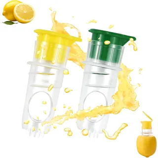 Doksvp 2 Stück Zitronenpresse Klein Set, Zitronensaft Ausgießer Entsafter | Limettenpresse Lemon Squeezer Handpresse, Zitruspresse Manuell, für Orangen, Zitronen, Zitrusfrüchten