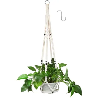 Petutu Makramee Blumenampel - Boho Deko Baumwollseil Hängeampel für Blumentöpfe und Pflanzen, Innen- und Außenbereich, Decken, Balkone und Terrassen, 85 cm lang