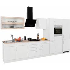 Bild von MÖBEL Küchenzeile »Utah«, mit E-Geräten und großer Kühl- Gefrierkombination, Breite 380 cm, weiß