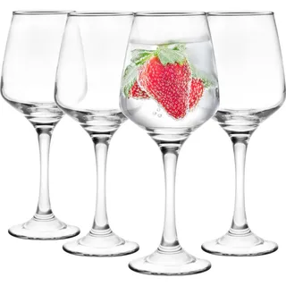 GLASMARK® transparente Weinglas 4-Set 300ml Große (max. 325ml) 4 Stück Rotweingläser Weinkelch Weinglas VINO auf Fuß - Hochwertige Qualität - Transparent
