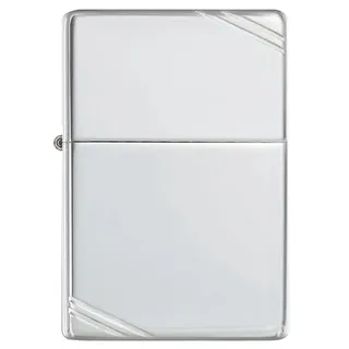 Zippo Sturmfeuerzeug - High Polish Sterling Silver with Slashes, Base Model - Nachfüllbar - Wiederverwendbar - Windfestes Design - Geschenkbox - Made in USA