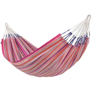 La Siesta Hängematte , Lila, Weiß, Pink, Dunkelorange , Textil , 160x350 cm , Gartenmöbel, Gartenschaukeln, Hängematten