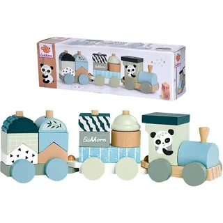Eichhorn Baby Zug mit Lok und 2 Wagen 13 Bausteine - Beige