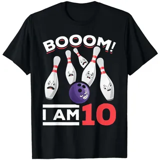 Booom! Bowling Bowling-Bowling-Ball zum 10. Geburtstag T-Shirt