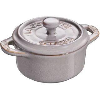 Staub Ceramique Mini Cocotte 10 cm, rund, Antik-Grau, Keramik