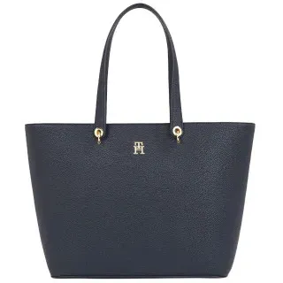 Tommy Hilfiger für Damen. AW0AW15178 Emblem Tote navy Einkaufstasche (OSFA), Blau, Lässig, Polyurethan, Marine