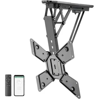 My Wall myWall Smart Home Deckenhalterung für Fernseher 23 Zoll bis 55 Zoll (58-140 cm), bis 35 kg, mit Funk-Fernbedienung, Smart Home Funktion, motorisiert