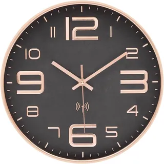 VIVILINEN Wanduhr Funk mit Großen Zahlen Funkuhr Wand Lautlos Wanduhr Ohne Tickgeräusche Funkwanduhr Geräuschlos Küchenuhr Funk für Wohnzimmer Schlafzimmer Küche Büro 30cm