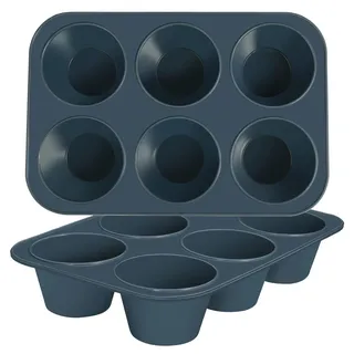 webake Muffinform Silikon Groß Muffin Backform 2 Stück Muffinförmchen Cupcake Förmchen für Cupcakes, Kuchen, Pudding, 27,8 x 19 x 5 cm