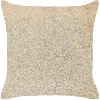 BELIANI Dekokissen Beige Stoff 45 x 45 cm Bezug mit Füllung Reißverschluss Einfarbig Boho Modern Wohnzimmer Schlafzimmer Deko für Bett Sofa Sessel - Beige