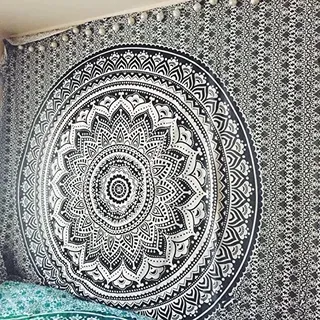 Popular Handicrafts Kp738 Tapisserie Wandbehang Hippie Ombre Mandala Bohemian Tapestries, Indische Wohnheim-Dekoration, Psychedelic Tapisserie Wandbehang ethnische dekorative Wandteppich
