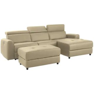Home Affaire Ecksofa »Sentrano, L-Form,« 275 cm, man. o. elektr. Relaxfunktion und USB/Kopfverstellung beige