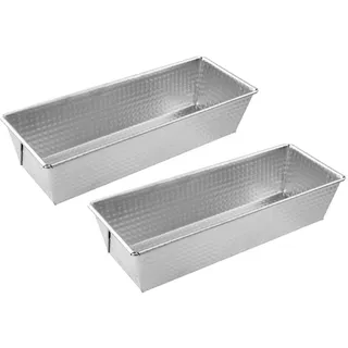 Zenker 9919350 Kastenform aus verzinntem Stahl, 2 Stück, rechteckige Kuchenform, Brotform, Brioche, Kastenform, verzinnter Stahl, 25,5 x 11,2 cm