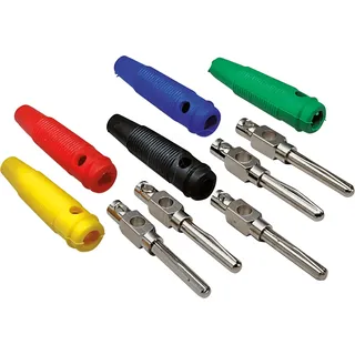 BKL Electronic Bananenstecker Stecker, gerade, Elektronikkabel + Stecker, Schwarz