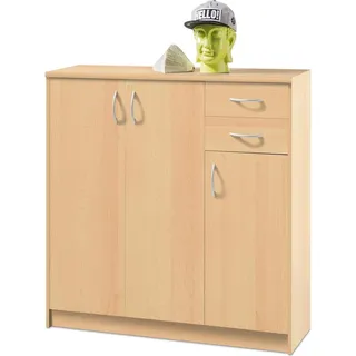 Kommode Beistellschrank Sideboard Anrichte Standschrank Holzkommode "Olli VI" Buche