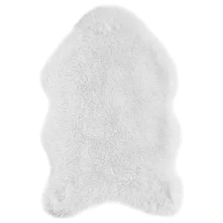 Andiamo Kunstfell Teppich Alpa gemütlicher hochfloor Fellteppich 35 mm Florhöhe weich und flauschig weiß 50 x 80 cm