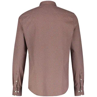 Langarmhemd LERROS "Poplinhemd mit Stretchanteil, minimal gemustert", Herren, Gr. S, Normalgrößen, orange (spicy orange), 97% Baumwolle, 3% Elasthan, Hemden Langarmhemd