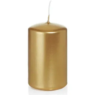 Stumpenkerzen lackiert Gold, 80 x 50 mm (H x D), 10 Stück