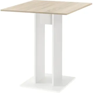 [en.casa] Küchentisch 65 x 78 x 65 cm Eiche/weiß
