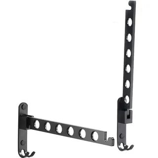 JOOM Kleiderhaken klappbar, Wand Kleiderständer Kleiderlüfter Wandhaken Klapphaken für Balkon Badezimmer Waschküche(schwarz, 2 Stück)
