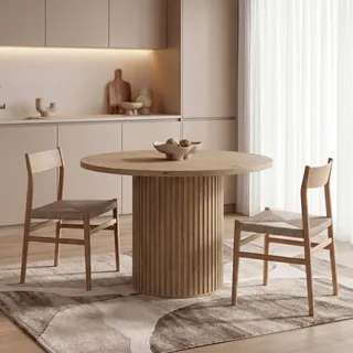 WFL GROUP Norin 100-188 x 75 cm Eiche Braun Rustikal