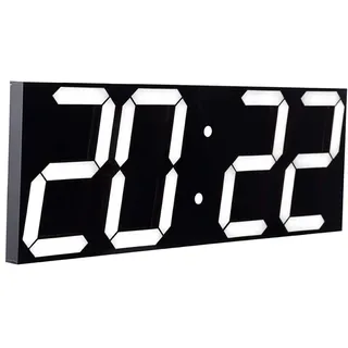CHKOSDA LED Digitale Uhr Große Wanduhr mit 18-Zoll-LED-Anzeige, Countdown-Uhr mit 8 einstellbaren Helligkeiten, 16 Alarm einstellen, 12/24-Stunden-Anzeige, Temperatur- und Kalenderanzeige (Weiß)