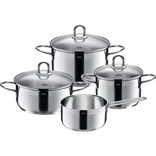 Silit Kochtopf-Set Diamant 4tlg. aus 18/10 Edelstahl mit SiliTherm-Allherdboden - Silber