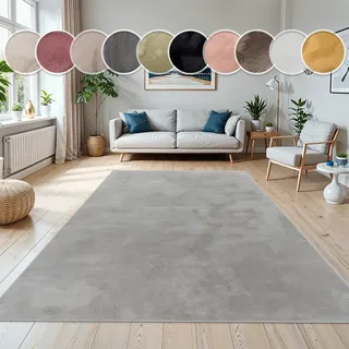 Paco Home Kunstfell Soft 380 Fellteppich 80 x 150 cm Grau