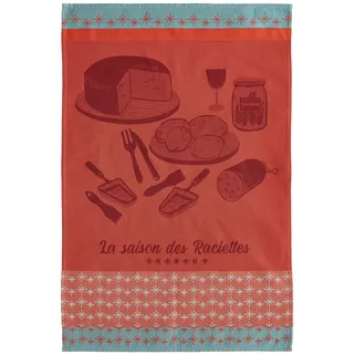 COUCKE Geschirrtuch, Bedruckt, aus Baumwoll-Jacquard, La Season des Raclettes, 50 x 75 cm