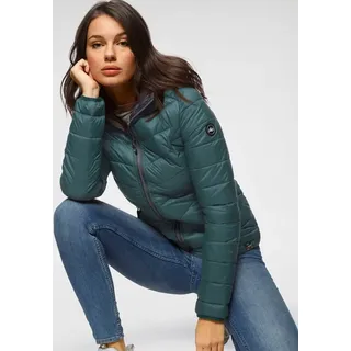 POLARINO Steppjacke mit Kapuze Übergangsjacke für kühle Tage, aus leichtem Webmaterial, grün