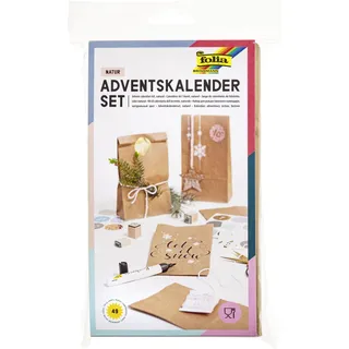 Folia Adventskalender Papiertüten natur 2023